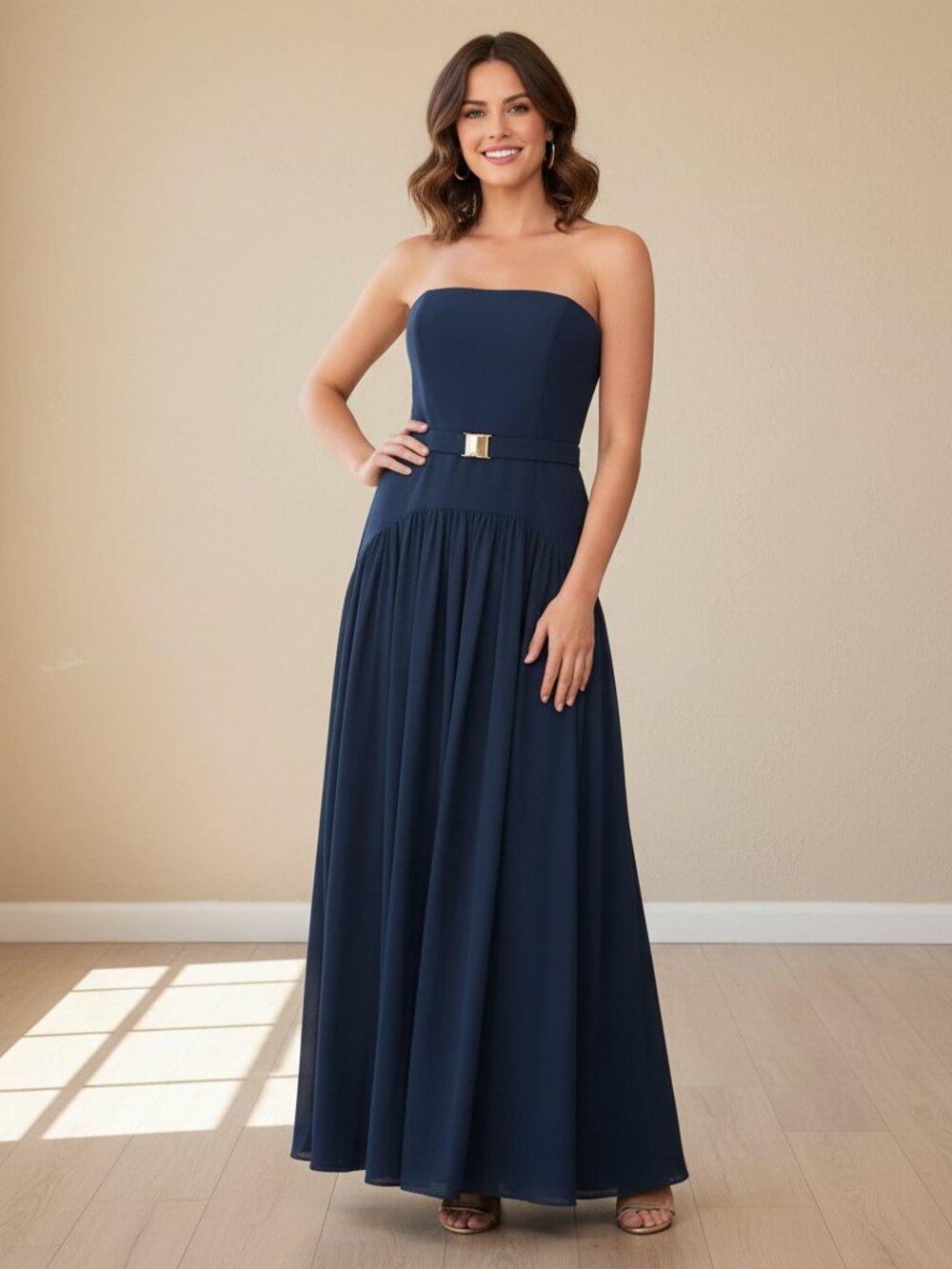 Hutch Carmel Strapless Drop Waist Maxi Dress Navy Size 10 Flawed